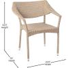 Flash Furniture Jace Commercial Grade Stacking, Weather PE Rattan Wicker Patio Dining Chair, Set of 1, Natural(Natural)