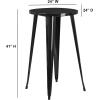 Flash Furniture James Commercial Grade 24″ Round Silver Metal Indoor-Outdoor Bar Height Table(Black)