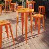 Flash Furniture James Commercial Grade 24″ Round Silver Metal Indoor-Outdoor Bar Height Table(Orange)