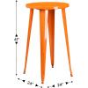 Flash Furniture James Commercial Grade 24″ Round Silver Metal Indoor-Outdoor Bar Height Table(Orange)