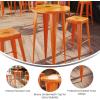 Flash Furniture James Commercial Grade 24″ Round Silver Metal Indoor-Outdoor Bar Height Table(Orange)