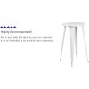 Flash Furniture James Commercial Grade 24″ Round Silver Metal Indoor-Outdoor Bar Height Table(White)