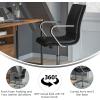 Flash Furniture James Mid-Back Designer Executive Office Chair – White LeatherSoft Upholstery – Brushed Gold Base and Arms – Height Adjustable 360° Swivel Seat(Black/Chrome)