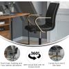 Flash Furniture James Mid-Back Designer Executive Office Chair – White LeatherSoft Upholstery – Brushed Gold Base and Arms – Height Adjustable 360° Swivel Seat(Black/Gold)