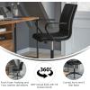 Flash Furniture James Mid-Back Designer Executive Office Chair – White LeatherSoft Upholstery – Brushed Gold Base and Arms – Height Adjustable 360° Swivel Seat(Black/Black)