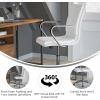 Flash Furniture James Mid-Back Designer Executive Office Chair – White LeatherSoft Upholstery – Brushed Gold Base and Arms – Height Adjustable 360° Swivel Seat(White/Chrome)