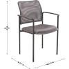 Flash Furniture Jana Comfort Mesh Stackable Steel Side Chair with Nylon Arms and Built-in Lumbar Support, Gray(Grey)