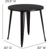 Flash Furniture Jeffrey Commercial Grade 30″ Round White Metal Indoor-Outdoor Table(Black-antique Gold)