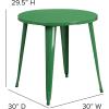 Flash Furniture Jeffrey Commercial Grade 30″ Round White Metal Indoor-Outdoor Table(Green)