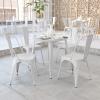 Flash Furniture Jeffrey Commercial Grade 30″ Round White Metal Indoor-Outdoor Table(White)