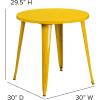 Flash Furniture Jeffrey Commercial Grade 30″ Round White Metal Indoor-Outdoor Table(Yellow)