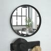Flash Furniture Jennifer Metal Framed Wall Large Accent Mirror for Bathroom, Vanity, Entryway, Dining, Living Room, 27.5″ Round, Gold(Black)