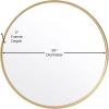 Flash Furniture Jennifer Metal Framed Wall Large Accent Mirror for Bathroom, Vanity, Entryway, Dining, Living Room, 27.5″ Round, Gold(Gold)