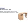 Flash Furniture Joshua White Desk with Three Drawer Pedestal and Pull-Out Keyboard Tray(Maple)