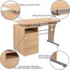 Flash Furniture Joshua White Desk with Three Drawer Pedestal and Pull-Out Keyboard Tray(Maple)