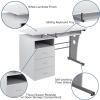 Flash Furniture Joshua White Desk with Three Drawer Pedestal and Pull-Out Keyboard Tray(White)