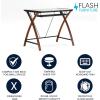 Flash Furniture Jude Black Glass Computer Desk with Pull-Out Keyboard Tray and Crisscross Frame(Clear/Cherry)