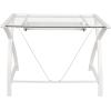 Flash Furniture Jude Black Glass Computer Desk with Pull-Out Keyboard Tray and Crisscross Frame(White)