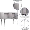 Flash Furniture Justin Height-Adjustable Student Study Carrel for Testing Centers/Classrooms, Modular Study Carrel/Private Student Testing Desk, Gray(Nebula Grey)