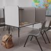 Flash Furniture Justin Height-Adjustable Student Study Carrel for Testing Centers/Classrooms, Modular Study Carrel/Private Student Testing Desk, Gray(Nebula Grey)