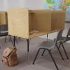 Flash Furniture Justin Height-Adjustable Student Study Carrel for Testing Centers/Classrooms, Modular Study Carrel/Private Student Testing Desk, Gray(Oak)