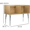 Flash Furniture Justin Height-Adjustable Student Study Carrel for Testing Centers/Classrooms, Modular Study Carrel/Private Student Testing Desk, Gray(Oak)