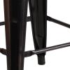 Flash Furniture Kai Commercial Grade 24″ High Backless Black Metal Indoor-Outdoor Counter Height Stool with Square Seat(Black-antique Gold)