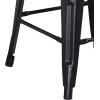 Flash Furniture Kai Commercial Grade 24″ High Backless Black Metal Indoor-Outdoor Counter Height Stool with Square Seat(Distressed Black)
