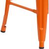 Flash Furniture Kai Commercial Grade 24″ High Backless Black Metal Indoor-Outdoor Counter Height Stool with Square Seat(Orange)
