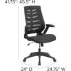 Flash Furniture Kale High Back Designer Black Mesh Executive Swivel Ergonomic Office Chair with Height Adjustable Flip-Up Arms(Black)