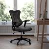 Flash Furniture Kale High Back Designer White Mesh Executive Swivel Ergonomic Office Chair with Adjustable Arms(Black Leathersoft/Mesh)
