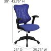 Flash Furniture Kale High Back Designer White Mesh Executive Swivel Ergonomic Office Chair with Adjustable Arms(Blue Mesh)