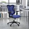 Flash Furniture Kale High Back Designer White Mesh Executive Swivel Ergonomic Office Chair with Adjustable Arms(Blue Mesh)