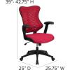 Flash Furniture Kale High Back Designer White Mesh Executive Swivel Ergonomic Office Chair with Adjustable Arms(Burgundy Mesh)