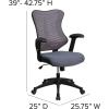 Flash Furniture Kale High Back Designer White Mesh Executive Swivel Ergonomic Office Chair with Adjustable Arms(Gray Mesh)