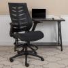 Flash Furniture Kale High-Back Ergonomic Mesh Office Chair with Flip-Up Arms and Adjustable Foot Ring, Spine-Back Tall Executive Swivel Chair, Black(Black)