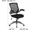 Flash Furniture Kale Mid-Back Black Mesh Swivel Ergonomic Task Office Chair with Gray Frame and Flip-Up Arms