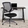 Flash Furniture Kale Mid-Back Black Mesh Swivel Ergonomic Task Office Chair with Gray Frame and Flip-Up Arms
