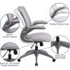 Flash Furniture Kale Mid-Back Gray Mesh Swivel Ergonomic Task Office Chair with Gray Frame and Flip-Up Arms(Grey)