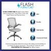 Flash Furniture Kale Mid-Back Gray Mesh Swivel Ergonomic Task Office Chair with Gray Frame and Flip-Up Arms(Grey)