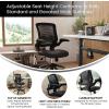 Flash Furniture Kale Mid-Back Swivel Office Chair with Adjustable Foot Ring, Lumbar Support, and Seat Height, Ergonomic Mesh Executive Chair, Black
