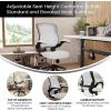 Flash Furniture Kale Mid-Back White Mesh Ergonomic Drafting Chair | Adjustable Foot Ring, Flip-Up Arms(White)