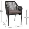 Flash Furniture Kallie Set of 2 Indoor/Outdoor Stacking Club Chairs with Arms – UV Resistant Woven Black Seat & Back – Gray Zippered Cushions – Black Aluminum Frame(Black)