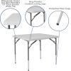 Flash Furniture Kathryn 2.79-Foot Square Height Adjustable Granite White Plastic Folding Table