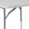 Flash Furniture Kathryn 2.79-Foot Square Height Adjustable Granite White Plastic Folding Table