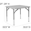 Flash Furniture Kathryn 2.79-Foot Square Height Adjustable Granite White Plastic Folding Table