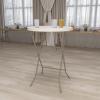 Flash Furniture Kathryn 31.5″ Round All-Occasion Folding Bar Height Table for Parties and Commercial Events, Plastic Bar Height Folding Table, White