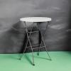 Flash Furniture Kathryn 31.5″ Round All-Occasion Folding Bar Height Table for Parties and Commercial Events, Plastic Bar Height Folding Table, White
