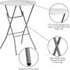 Flash Furniture Kathryn 31.5″ Round All-Occasion Folding Bar Height Table for Parties and Commercial Events, Plastic Bar Height Folding Table, White