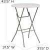 Flash Furniture Kathryn 31.5″ Round All-Occasion Folding Bar Height Table for Parties and Commercial Events, Plastic Bar Height Folding Table, White